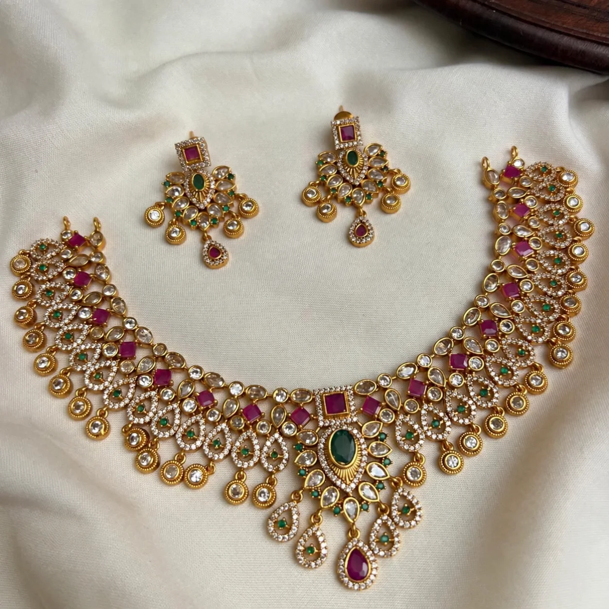 Grand Semi Bridal Multicolour Set - Handcrafted Jewellery by Gleaming Glitz