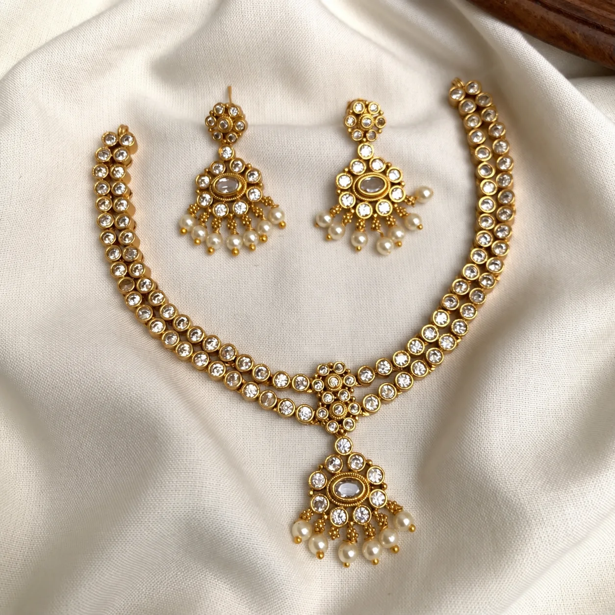 Elegant layered stone necklace - Handcrafted Jewellery by Gleaming Glitz