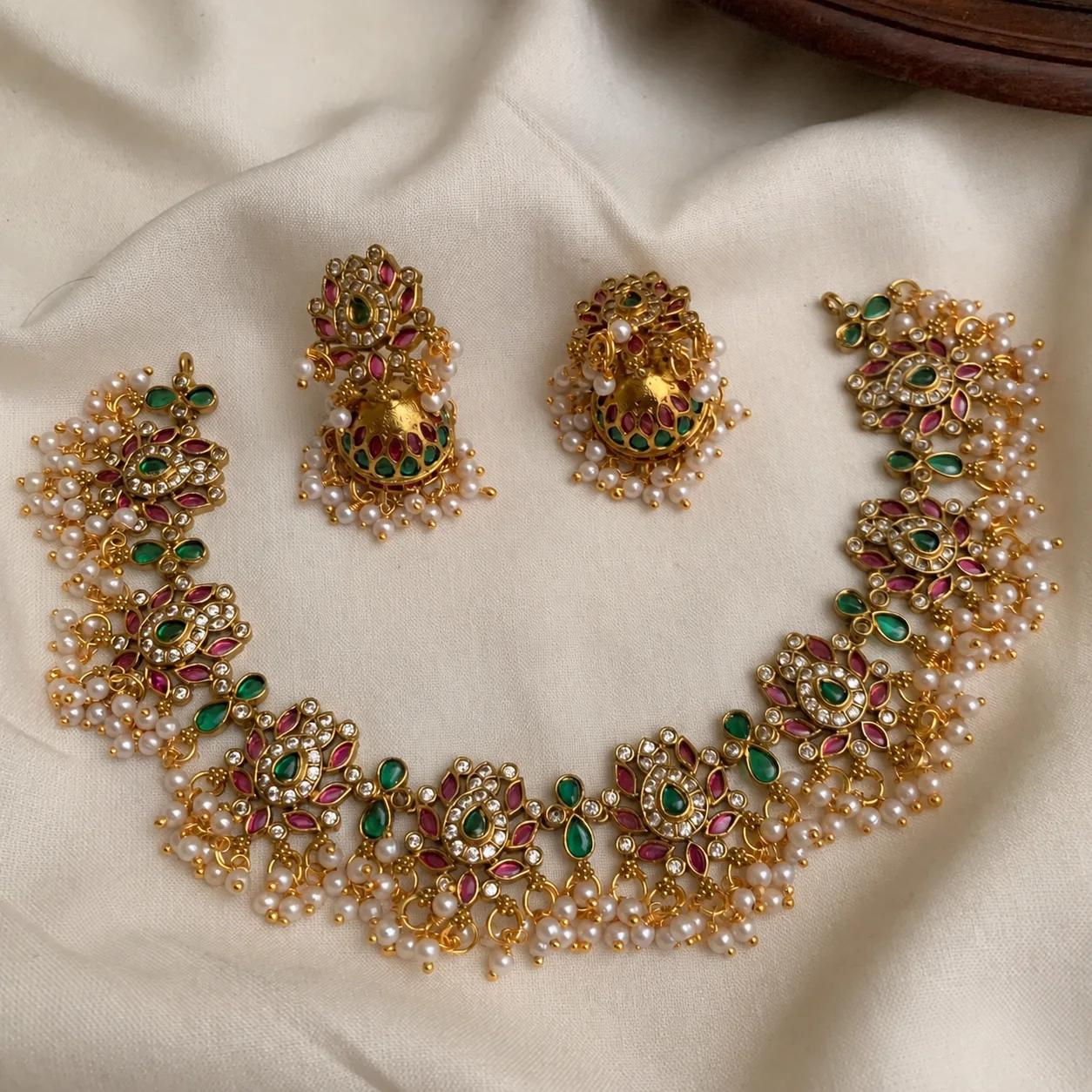 Exclusive Multi colour Lotus Necklace - Handcrafted Jewellery by Gleaming Glitz