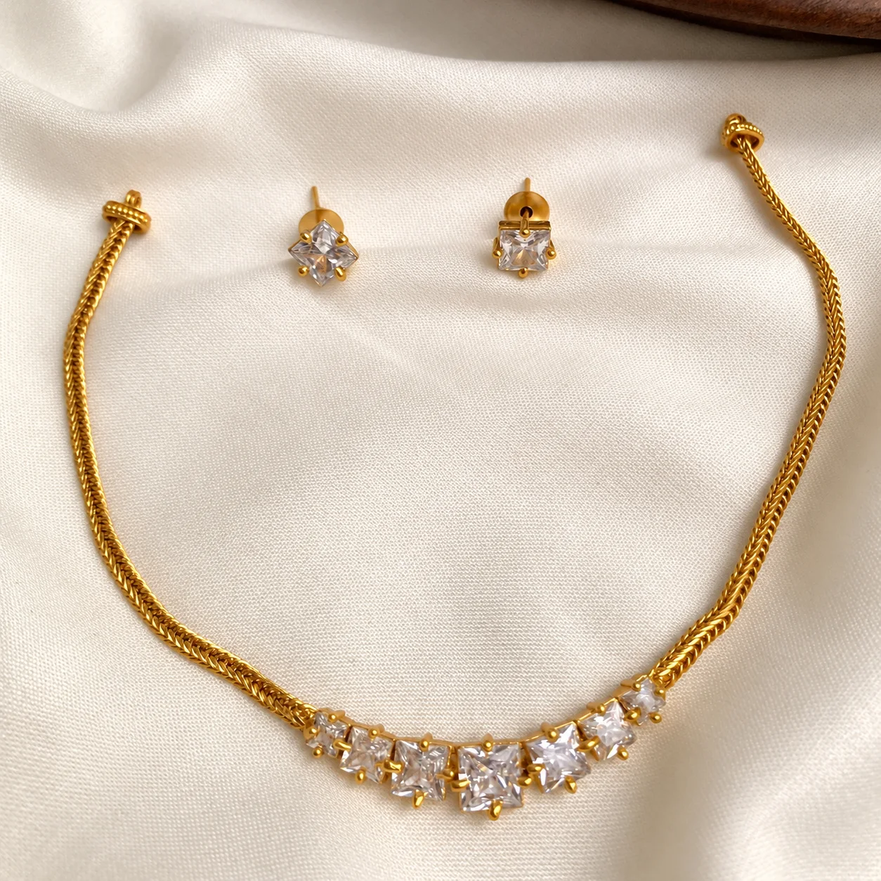 White Stone Simple Necklace - Handcrafted Jewellery by Gleaming Glitz
