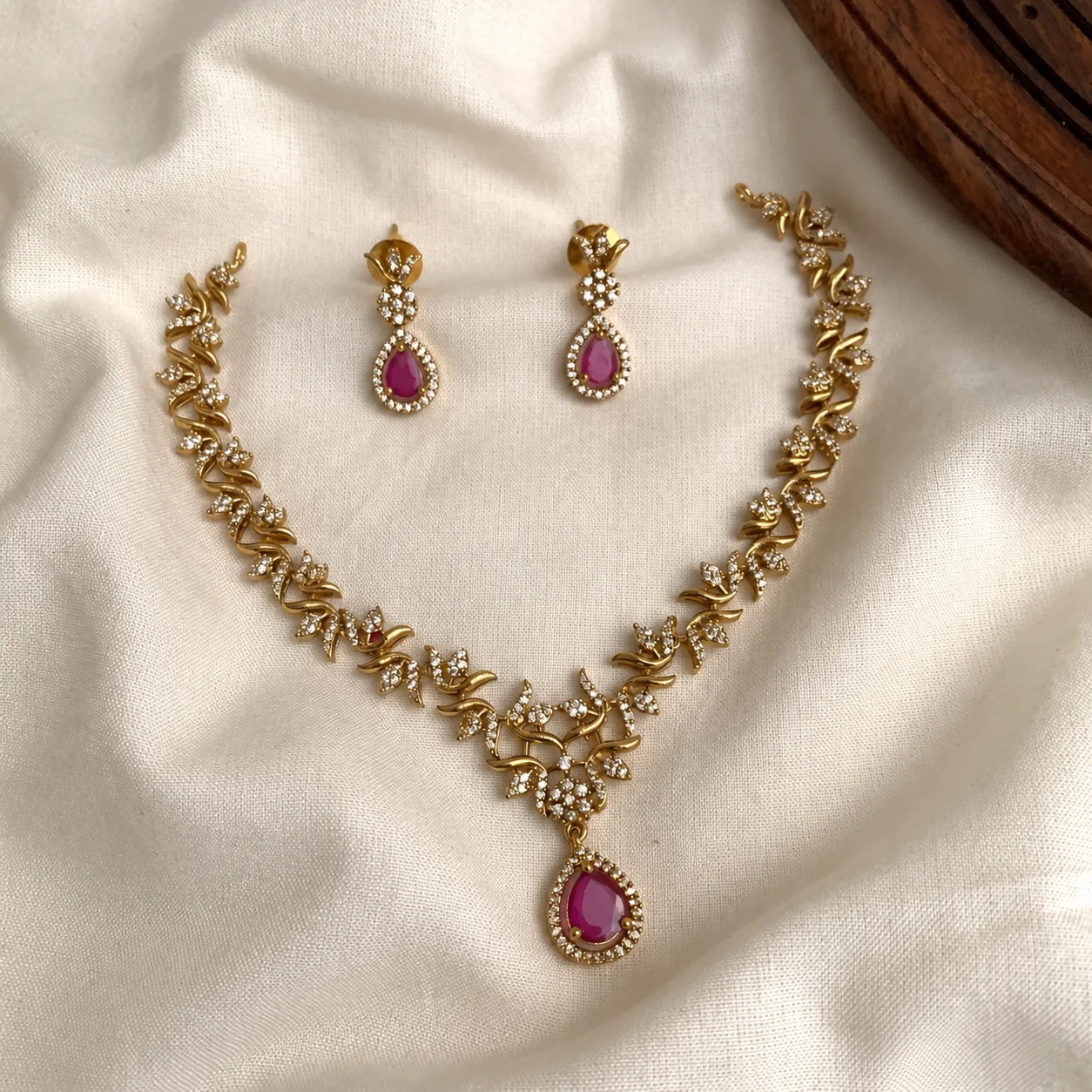 Simple and Elegant Blush Petal Marquise Set - Handcrafted Jewellery by Gleaming Glitz