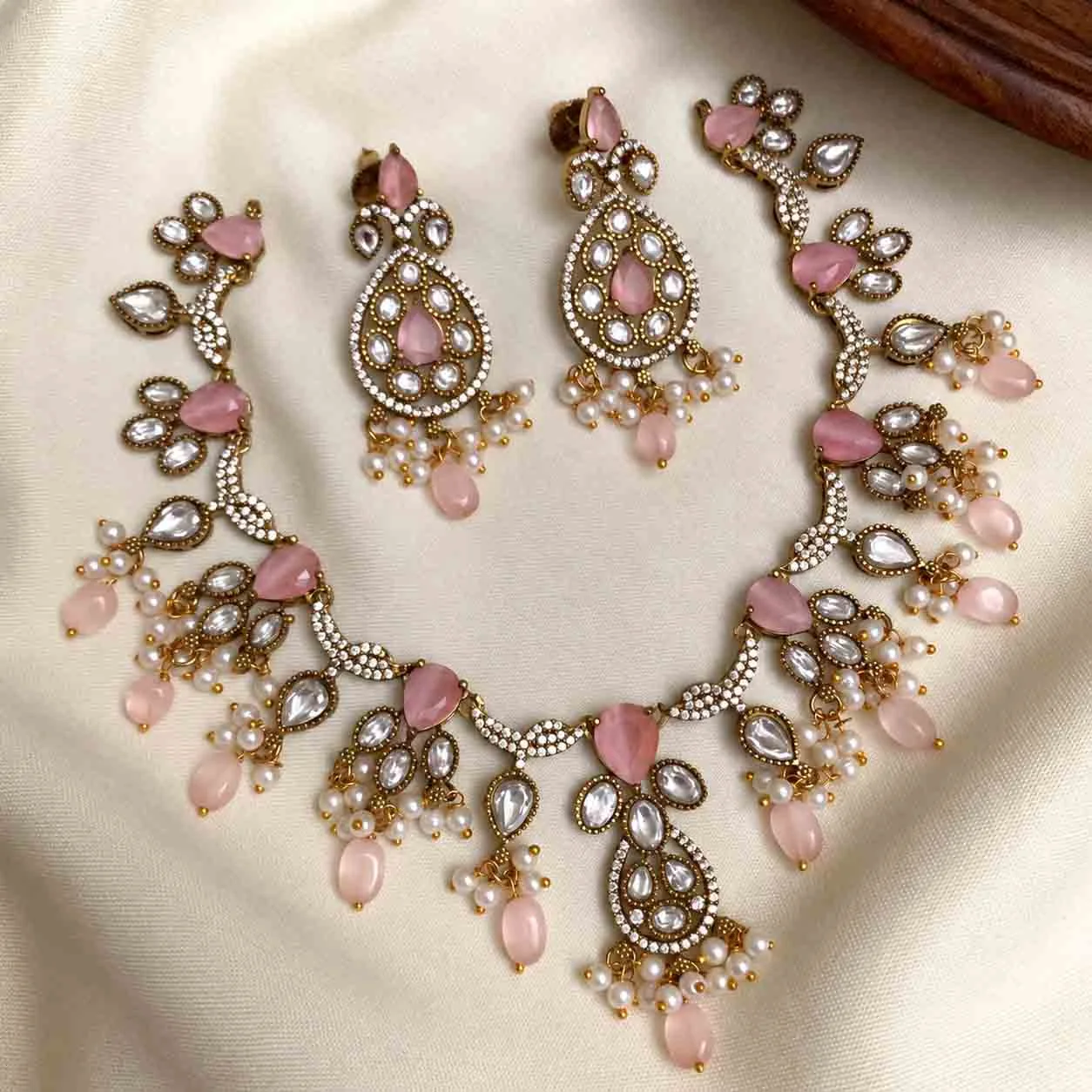 Pink Victorian Engagement set - Handcrafted Jewellery by Gleaming Glitz