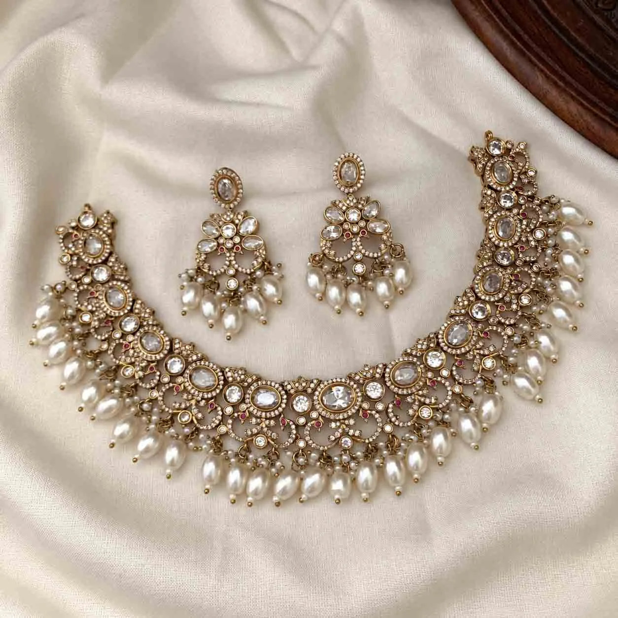 Grand White Victorian Necklace - Necklaces by Gleaming Glitz