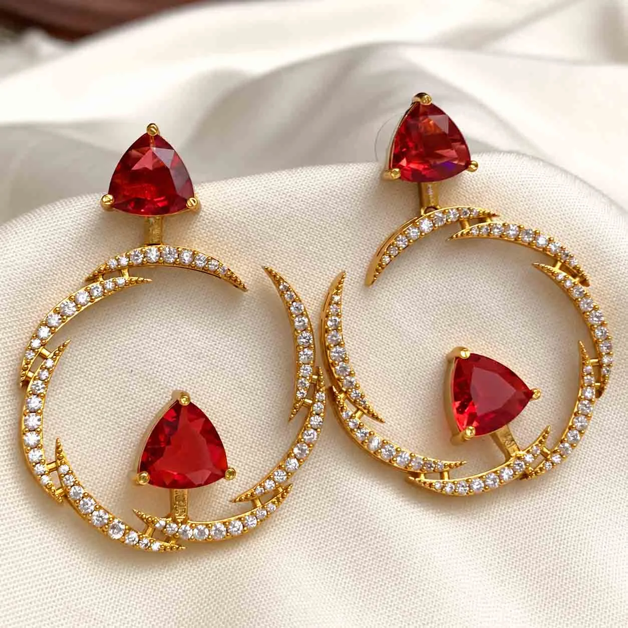 Exclusive Red and white Ad earrings - Stud Earrings by Gleaming Glitz