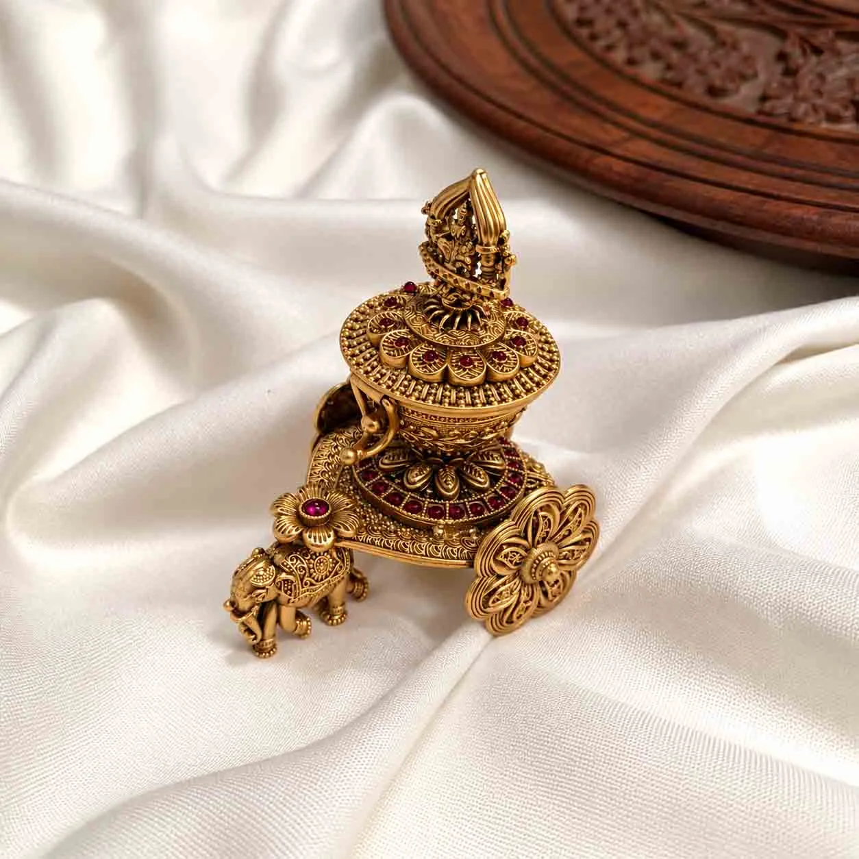 Exclusive Antique Gold Kumkum Dubb - Kumkum Dabbi by Gleaming Glitz