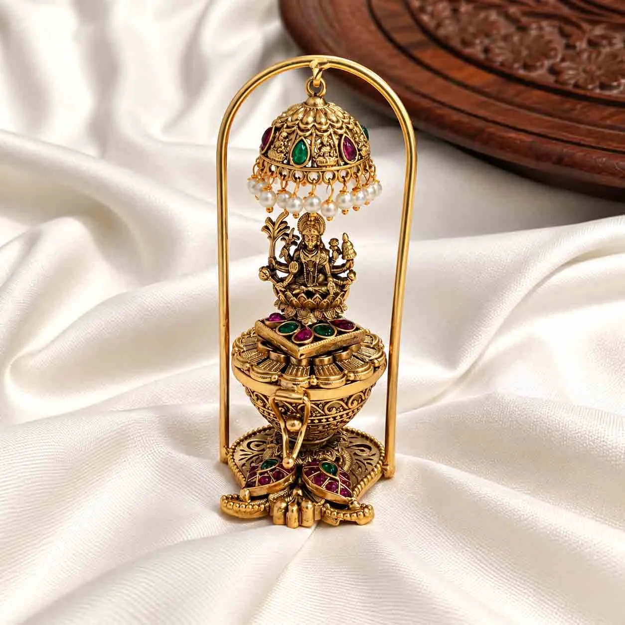 Exclusive Antique Gold Kumkum Dubbi - Kumkum Dabbi by Gleaming Glitz