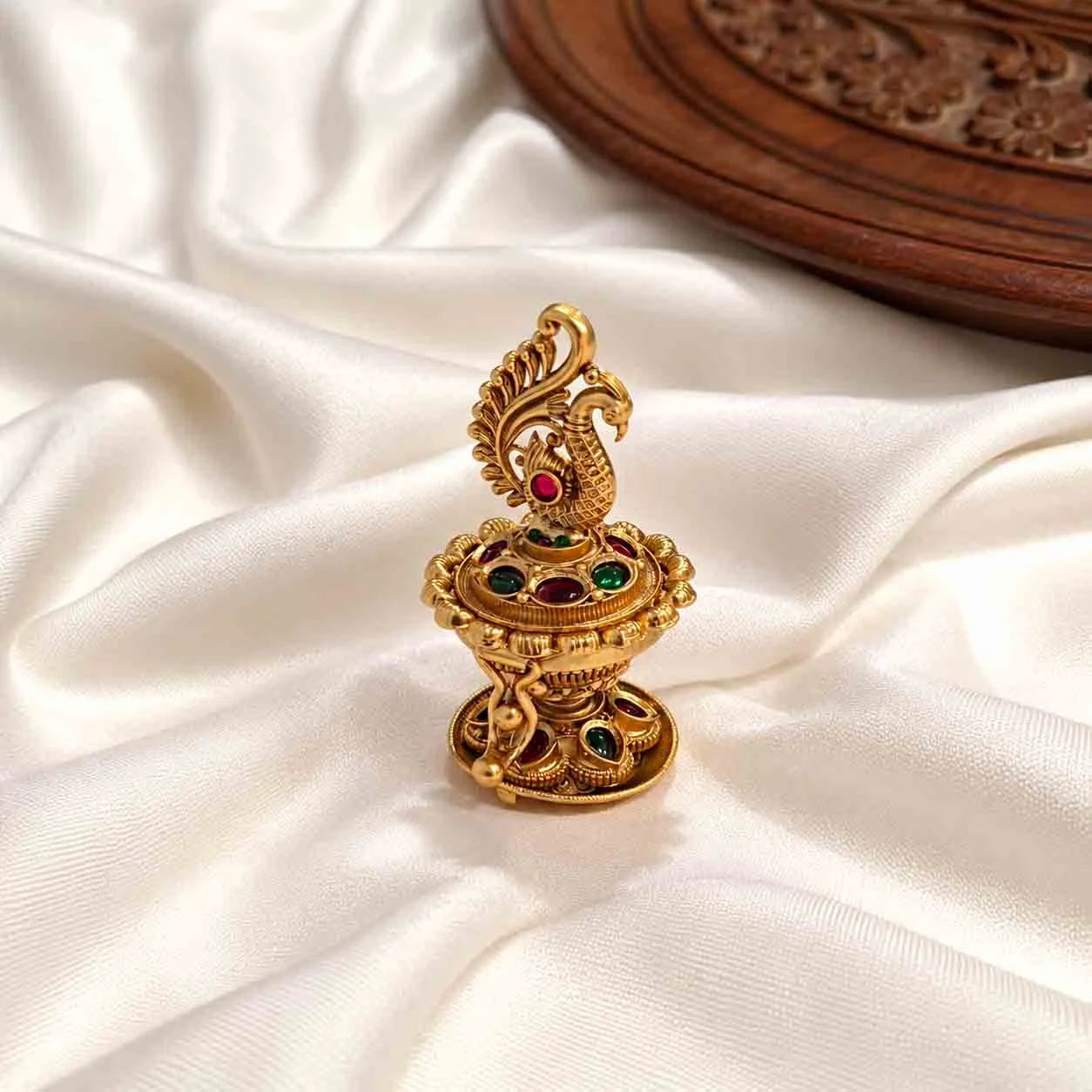 Exclusive Antique Gold Kumkum Dubbi - Kumkum Dabbi by Gleaming Glitz
