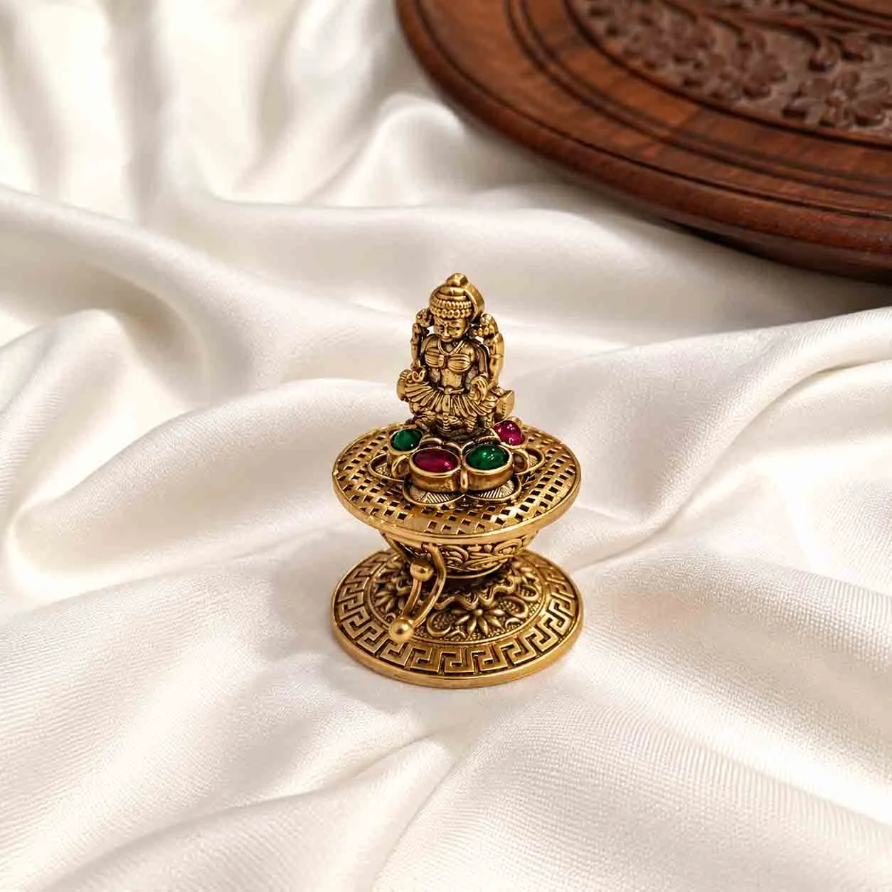 Exclusive Antique Gold Kumkum Dubbi - Kumkum Dabbi by Gleaming Glitz