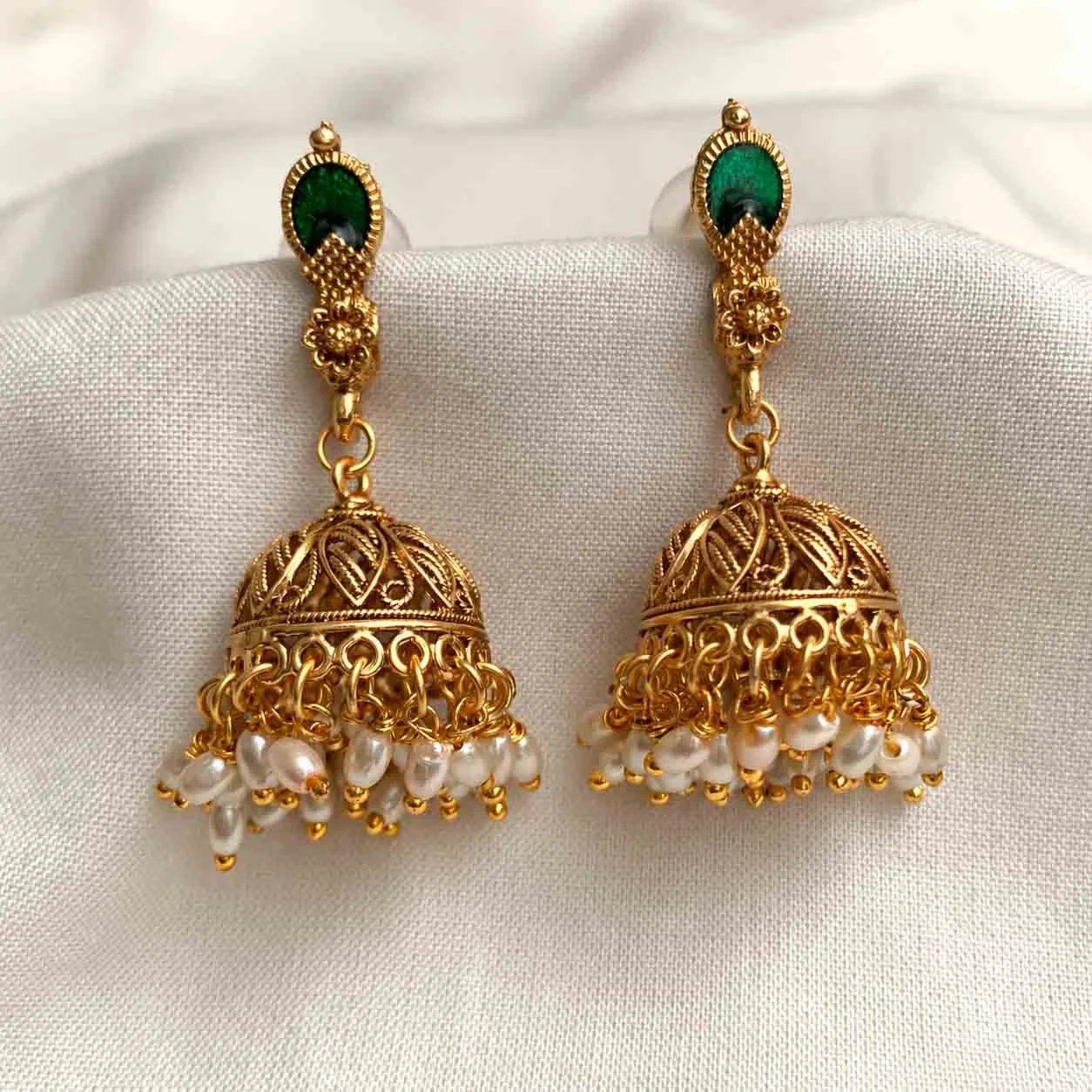 Kerala Style Jumka - Handcrafted Jewellery by Gleaming Glitz