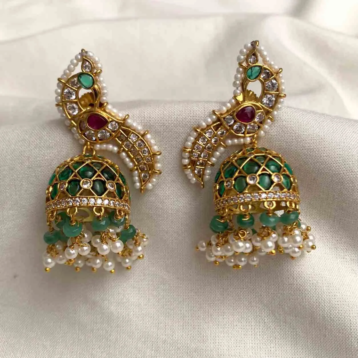 Exclusive Green Kemp Peacock top Jumka - Jumka by Gleaming Glitz