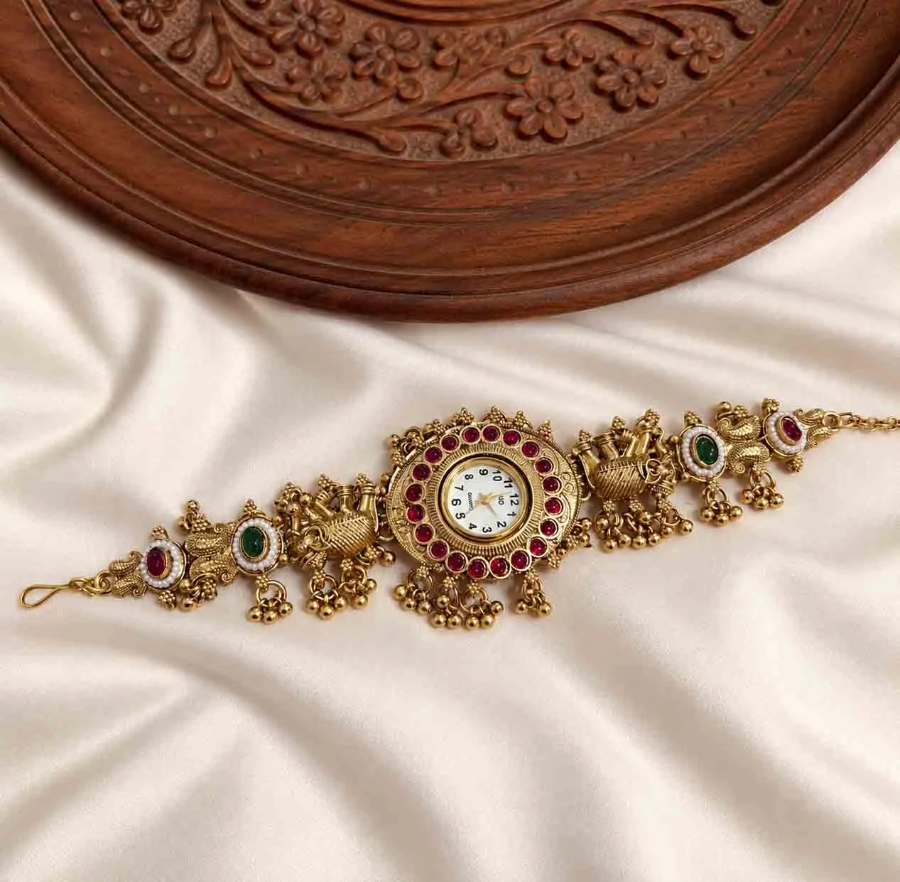 Super Luxury Antique Jadau Bridal watch - Handcrafted Jewellery by Gleaming Glitz